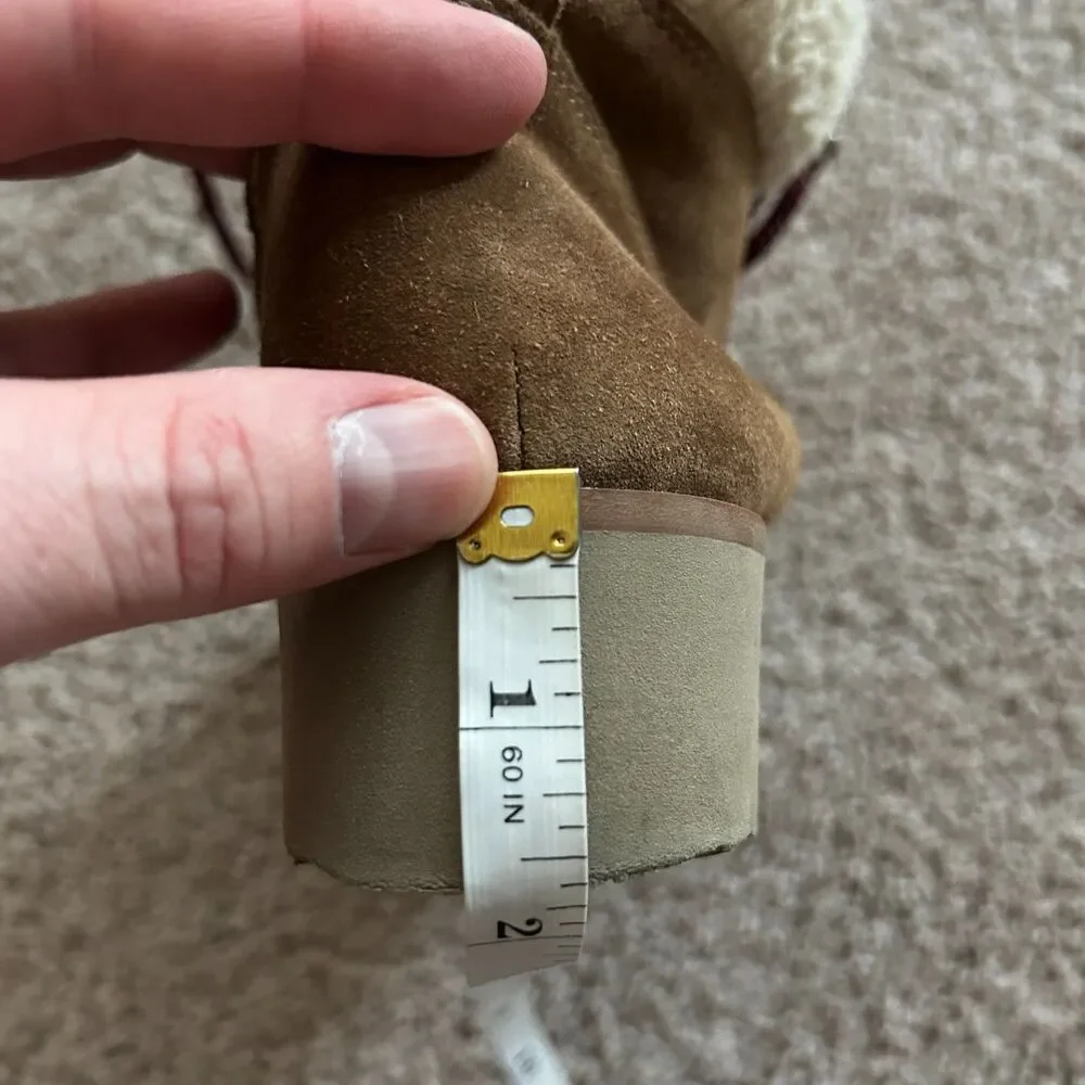 Sam Edelman Brown Franc Leather Faux Fur Ankle Boot Size 7.5M